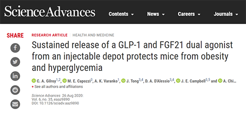 GLP1-ELP和ELP-FGF21协同治疗具有减肥作用 K8官网