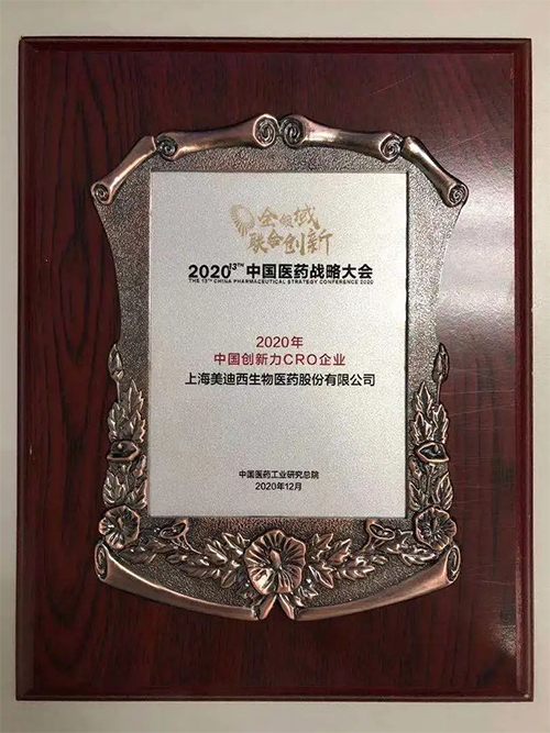 K8官网荣获“2020年中国创新力CRO企业”